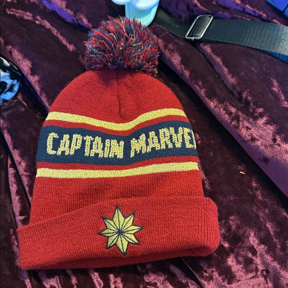 Marvel Captain Marvel Red and Yellow Kids Beanie